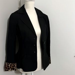 Express Black  Blazer with Leopard Print Liner
